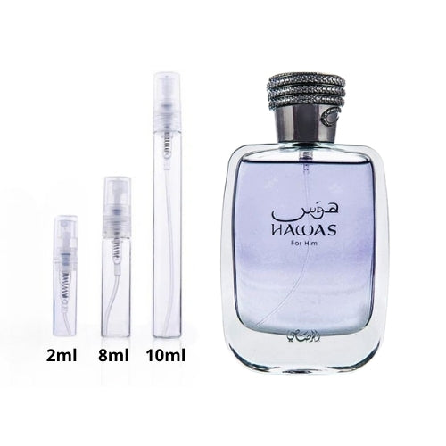 Hawas by Rasasi sample 2, 8, 10ml