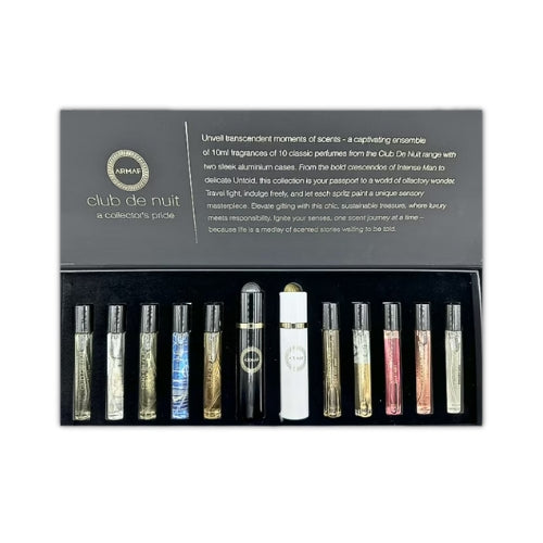 Armaf Club de Nuit Unisex Perfume Discovery Set – 10 Mini Sprays (10 ml each)